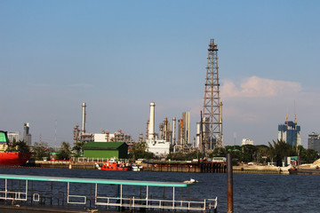 Fototapeta premium Bangchak Oil Refinery, Sukhumvit District, Bangkok, Thailand, 16 May 2020