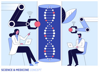 Vector medical research in science laboratory