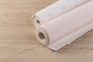 modern wallpaper on a wooden table in the room