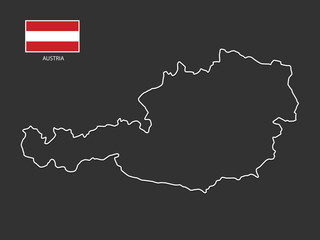 vector Austria map thin line style.