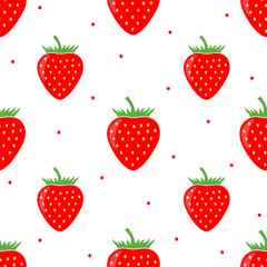 Red strawberry seamless Pattern. Strawberry background vector design.