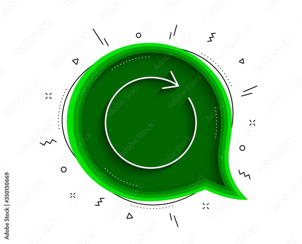 Poster refresh line icon. chat bubble with shadow. rotation arrow sign. reset or reload symbol. thin line s