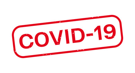 Vector illustration of the word Covid-19 (abbreviation of Coronavirus disease 2019) in red ink stamp