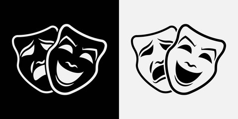 Theater masks. Vector illustration. icon