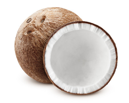 coconut, isolated on white background, full depth of field, clipping path