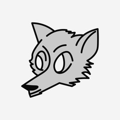 Simple Wolf Head Vector cartoon