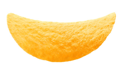 potato chips isolated on white background, clipping path, full depth of field