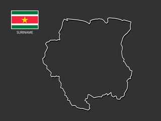 Fototapeta premium vector Suriname map thin line style.