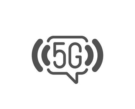 5g wi-fi technology icon. Wifi wireless network sign. Mobile internet symbol. Classic flat style. Quality design element. Simple 5g wifi icon. Vector