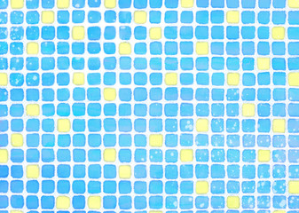 Fototapeta premium タイル模様-水色に黄色
