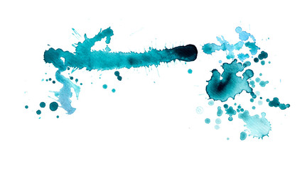 Watercolor abstract blue and turquoise background.