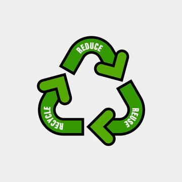Recycle sign isolated. Reduce, reuse, recycle.