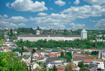 Panoramic View of the famous Monastery Kremsmuenster in Upper Austria