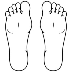 Left and right foot soles