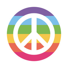 lgtbi love and peace flat style icon vector design