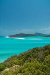 Whitehaven beach aerial view, Whitsundays. Turquoise ocean, white sand. Dramatic DRONE view from above. Travel, holiday, vacation, paradise. Shot in Hill Inlet, Queenstown, Australia.