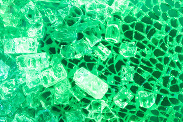 top view of abstract green ice textured background