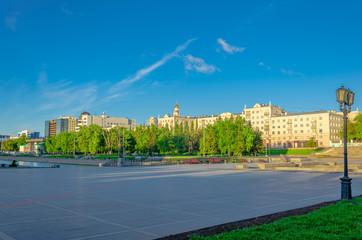 Fototapeta na wymiar Yekaterinburg.Russia . City centre.City pond. Plotinka.