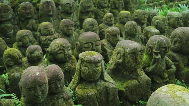 Rakan statue, Otagi Nenbutsu-ji (Japanese: 愛宕念仏寺). Ukyō-ku, Kyoto, Japan