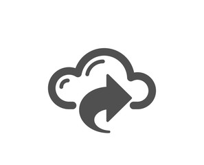 Cloud computing share icon. Internet data storage sign. File hosting technology symbol. Classic flat style. Quality design element. Simple cloud share icon. Vector