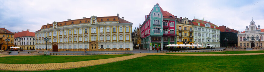Obraz premium Panorama of Unirii Square, Timisoara