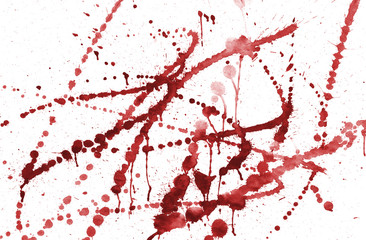 spots of red watercolor