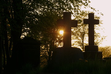 Sunset in the graveyard