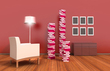 Abstract home interiors, original 3d rendering and models