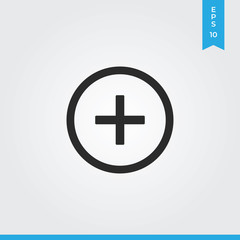 Fototapeta premium Plus vector icon, simple sign for web site and mobile app.