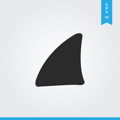 Fototapeta premium Shark fin vector icon, simple sign for web site and mobile app.