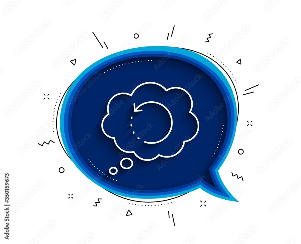 Poster recovery info line icon. chat bubble with shadow. backup data sign. restore information symbol. thin