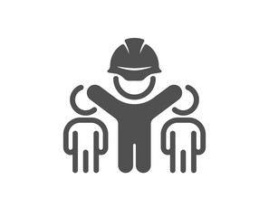 Engineering team icon. Engineer or architect group sign. Construction helmet symbol. Classic flat style. Quality design element. Simple engineering team icon. Vector