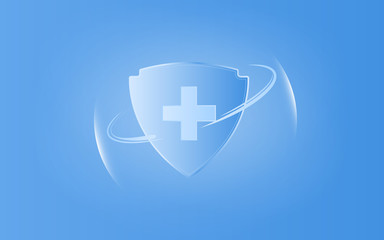 Medical protection with shield concept. Healthcare protec from virus, illustration vector.
