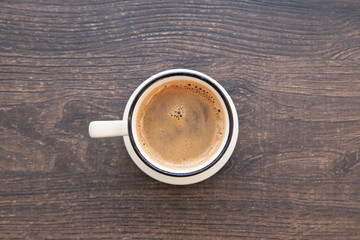 Hot americano coffee on the table