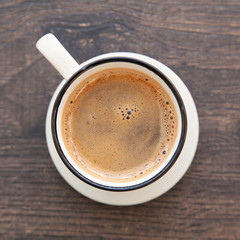 Hot americano coffee on the table