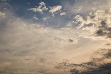 Stormy clouds in the blue sky