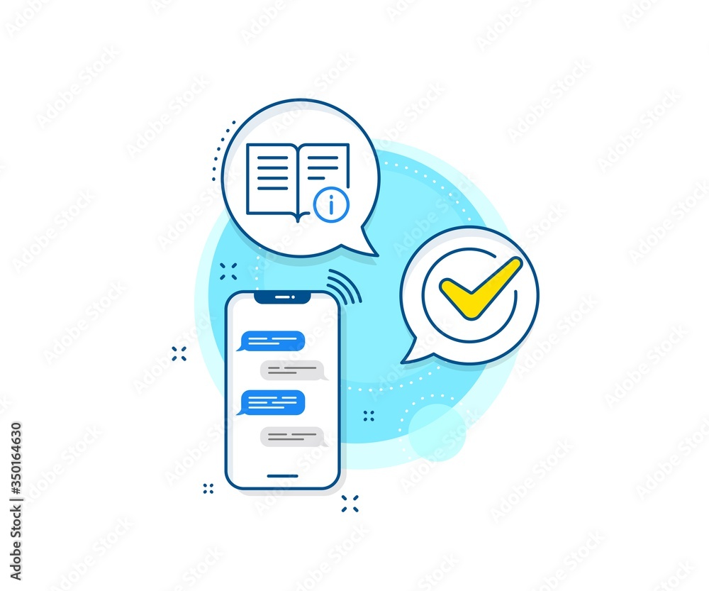 Poster instruction sign. phone messages complex icon. technical information line icon. messenger chat scree