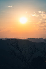 Fototapeta premium Sunset-Mountain in the evening Mountains and evening nature