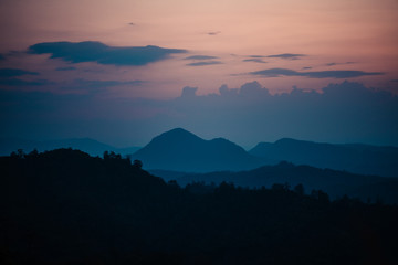 Sunset-Mountain in the evening Mountains and evening nature