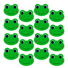 COLORFUL LITTLE FROGS SMILING HEADS