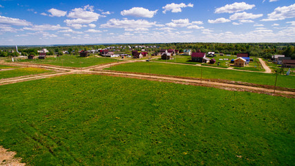 Naklejka premium village and road from a bird's eye view