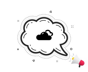 Cloudy weather icon. Quote speech bubble. Clouds sign. Sky symbol. Quotation marks. Classic cloudy weather icon. Vector