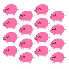 CUTE PINK PIGS DESIGN CHARACTERS