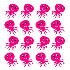 Fotobehang Cute smiling Octopus art illustration for Kids © WellnessSisters