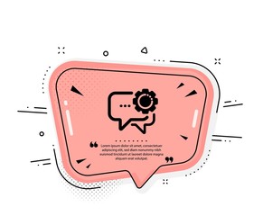 Employees messenger icon. Quote speech bubble. Speech bubble sign. Chat message symbol. Quotation marks. Classic employees messenger icon. Vector