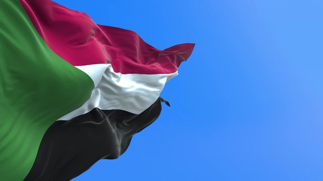 Sudan flag - 3D realistic waving flag background
