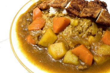 Curry rice with fried pork