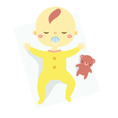 baby sleep. toddler have rest. Newborn child, Little kid dreaming with toy