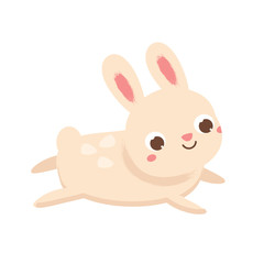 Cartoon bunny. Happy hare. Little Cute rabbit character