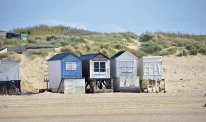 Tiny houses on the beach for summer bath